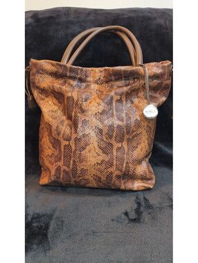 Furla Python Embossed Leather Hand Bag